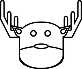 deer chrismas element illustration outline.svg