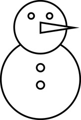 snow man chrismas element illustration outline.svg