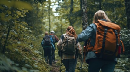 Fototapeta premium Hiking Through the Forest