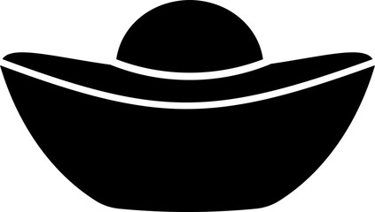 Chinese Gold Ingot silhouette vector.
Gold Ingot yuanbao silhouette svg.
Transparent background.