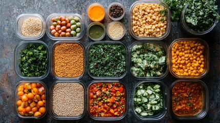 Vegan meal prep table showcasing commitment to Veganuary