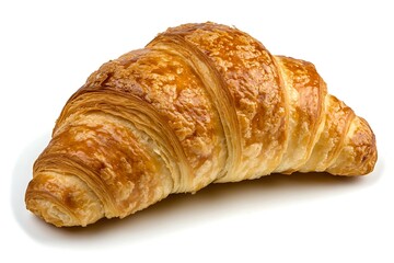 Croissant isolated on white background, close up