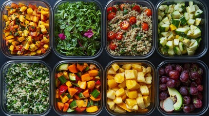 Colorful vegan meal prep containers for Veganuary week