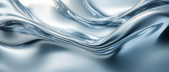 Abstract Silver Liquid Metal Flow.