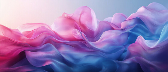 Abstract Blue and Pink Fabric Waves.