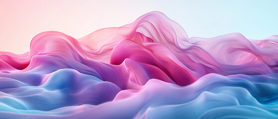 Abstract Wavy Pink and Blue Fabric.