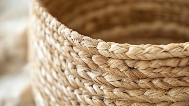Close Up of a Woven Basket with Natural Texture