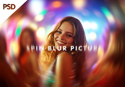 Spin blur photo effect, generative ai image