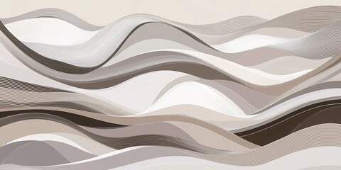 Obraz premium Abstract wavy patterns in muted earth tones create a serene visual experience in a minimalist design setting, background