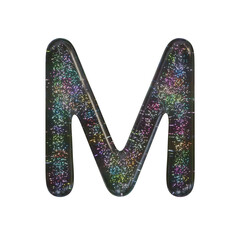 3D Simple Black Alphabet - Light Particles