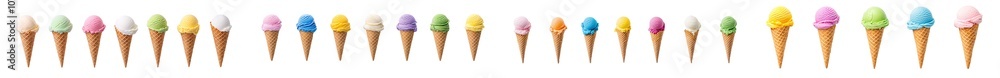 Poster mockup template for artwork design featuring an ice cream scoop on a waffle cone on transparent back