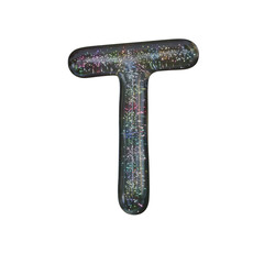 3D Simple Black Alphabet - Light Particles