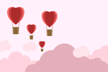 Valentines day background with Heart Shaped Balloons. Vector illustration design.