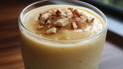 Creamy Almond and Cinnamon Smoothie in Glass