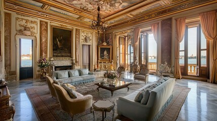 Venetian living room. Italian style