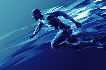 Dynamic abstract running figure illustration