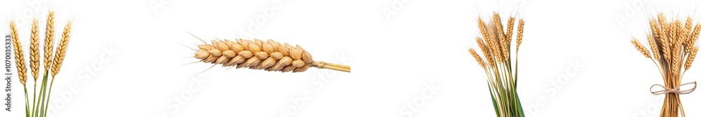 Poster wheat ears isolated on a white background, clipped with a clipping path.
