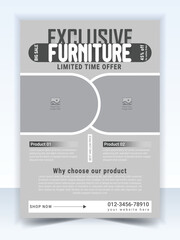 Furniture Interior flyer or poster design template