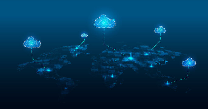 Multiple cloud symbol vector illustration, 2D cloud, 3D cloud, multi-cloud work connected data.