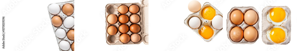 Poster transparent box with eggs, top view