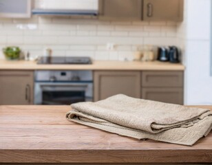 featuring an empty table space decorated with elegant cream towels