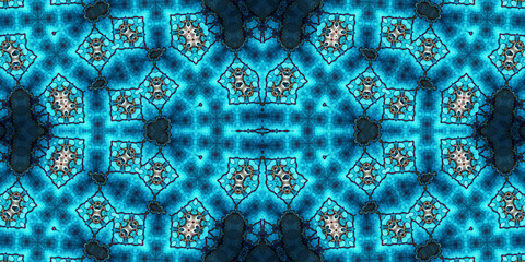 Seamless kaleidoscope pattern. The texture of the woven pattern. Endless pattern