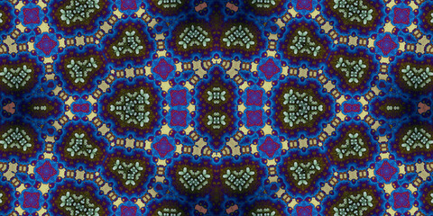 Seamless kaleidoscope pattern. The texture of the woven pattern. Endless pattern