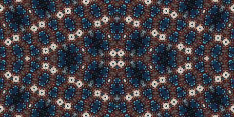 Seamless kaleidoscope pattern. The texture of the woven pattern. Endless pattern
