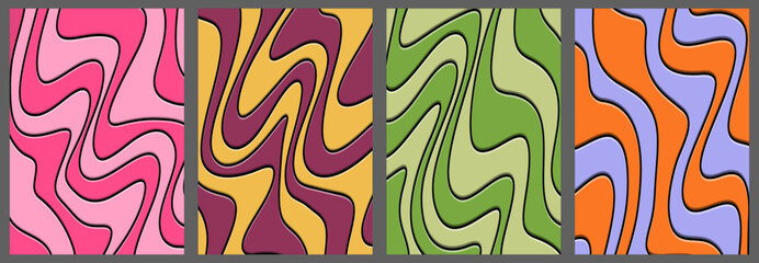 A colorful composition of sinuous lines. Colored curved lines with varying widths. Template for backgrounds, textures and creative design