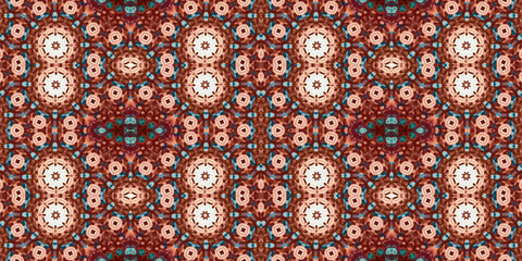Seamless kaleidoscope pattern. The texture of the woven pattern. Endless pattern
