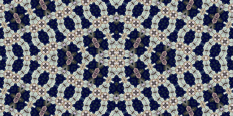 Seamless kaleidoscope pattern. The texture of the woven pattern. Endless pattern