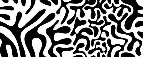 Seamless monochrome pattern. Abstract shapeless liquid spots. Decorative texture in safari style