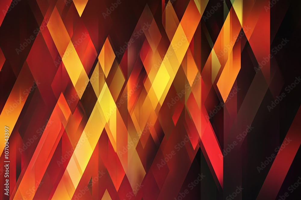 Poster vibrant abstract design featuring dynamic patterns in red and yellow, creating an energetic atmosphe