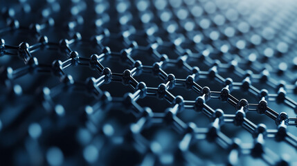 Fototapeta premium Graphene's lattice showcases a hexagonal carbon atom structure, renowned for strength and conductivity , Nanotechnology