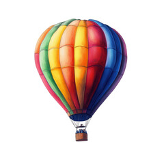 Obraz premium Colorful Hot Air Balloon on White Background Transparent PNG background.