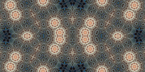 Seamless kaleidoscope pattern. The texture of the woven pattern. Endless pattern