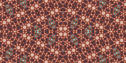 Seamless kaleidoscope pattern. The texture of the woven pattern. Endless pattern