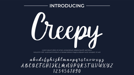 Creepy Font Stylish brush painted an uppercase vector letters, alphabet, typeface