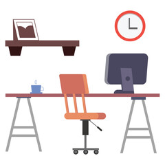 Professional workspace vector illustration with clean design, ideal for office or creative desk setups.