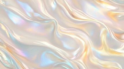 A mesmerizing swirl of iridescent satin fabric, showcasing soft pastel colors in a fluid, wave-like pattern.