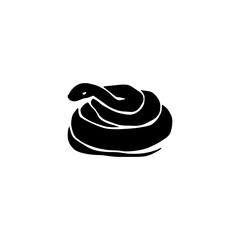 
とぐろを巻いた蛇のシルエットイラスト
