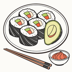 sushi on a plate