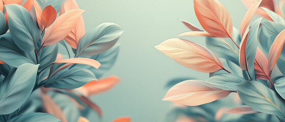 Fototapeta premium Soft Pastel Leaves Abstract Background.