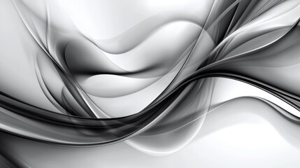 Obraz premium Abstract swirling waves in varying shades of black and white create a fluid and dynamic composition.