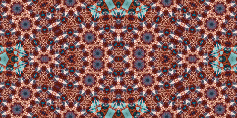 Seamless kaleidoscope pattern. The texture of the woven pattern. Endless pattern