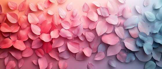 Obraz premium Pink and Blue Leaves Gradient Background.