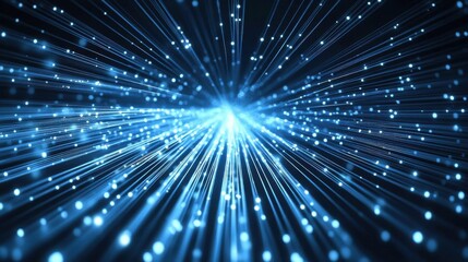 Dynamic blue light rays radiating outward, creating a stunning visual effect of energy and movement.