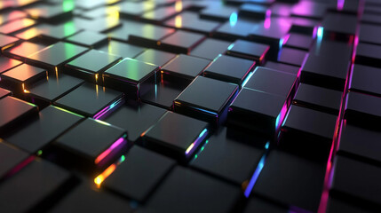 Obraz premium Modern Dark geometric pattern with rainbow lines background