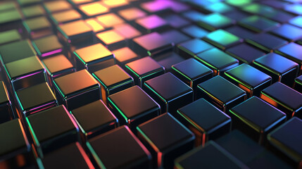 Fototapeta premium Modern Dark geometric pattern with rainbow lines background