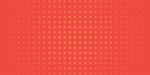 Pop art background orange and red color dot haltone retro style vector illustation full hd